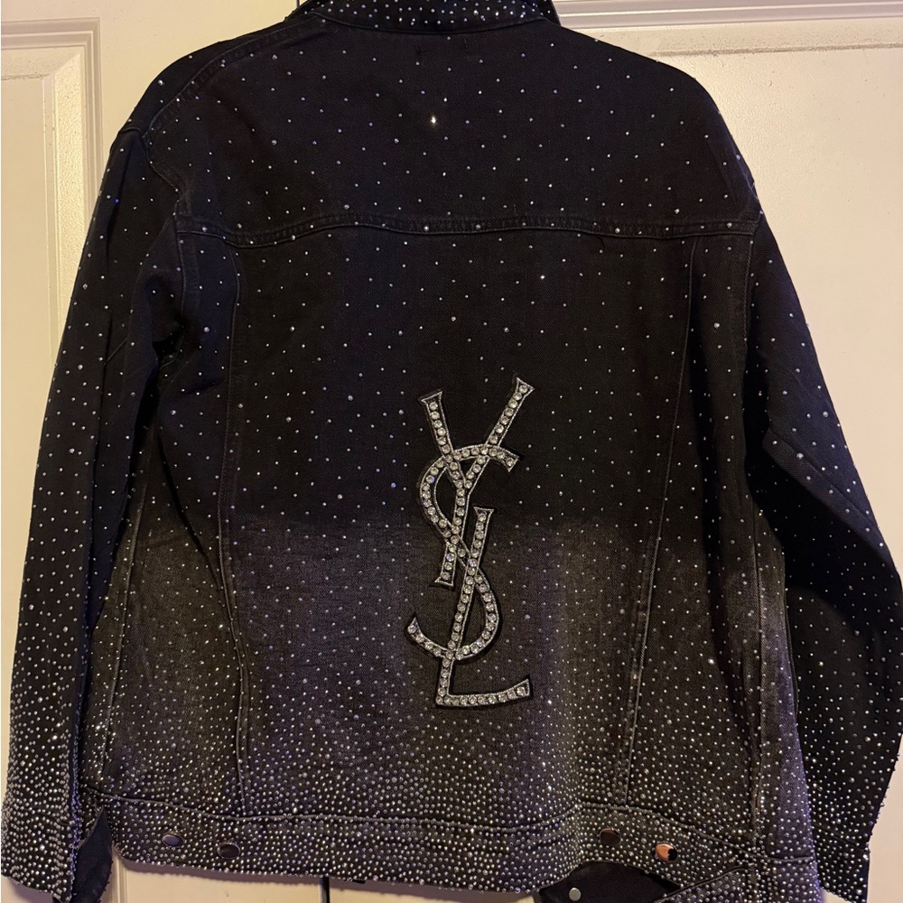 Yves Saint Laurent Black and Gray Jean Jacket